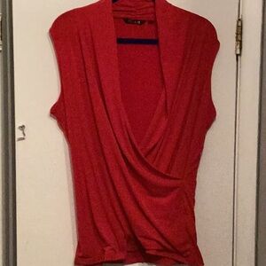 IMAN Red Drape Blouse